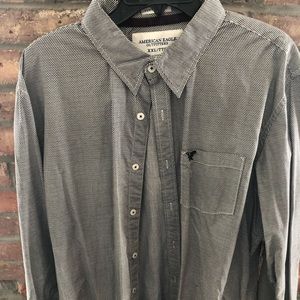 XXL American Eagle black/gray button up